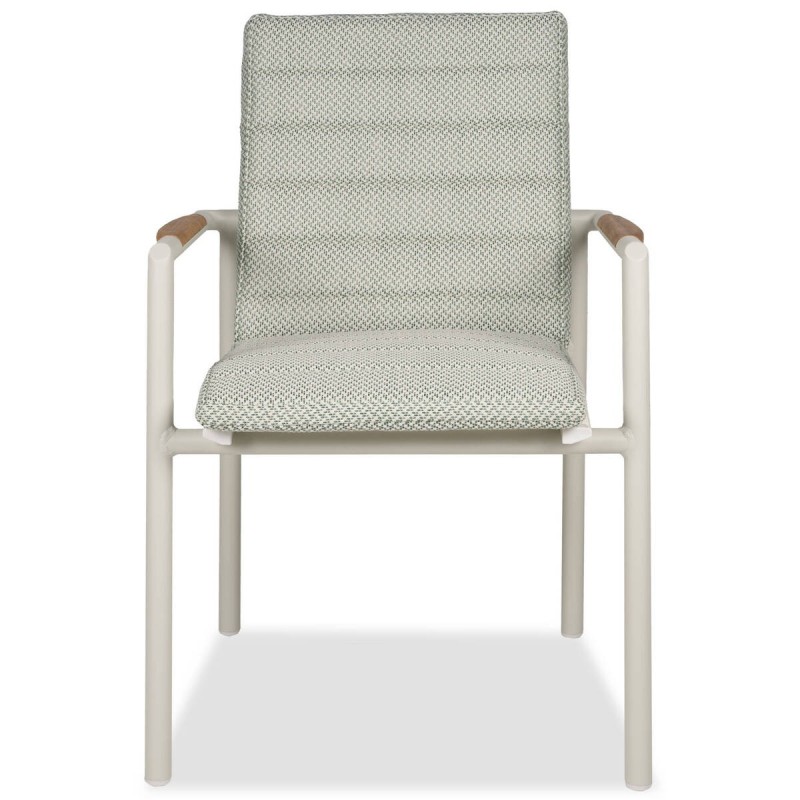 Silla tamarama aluminio crema textil verde beige 59x66x90cm