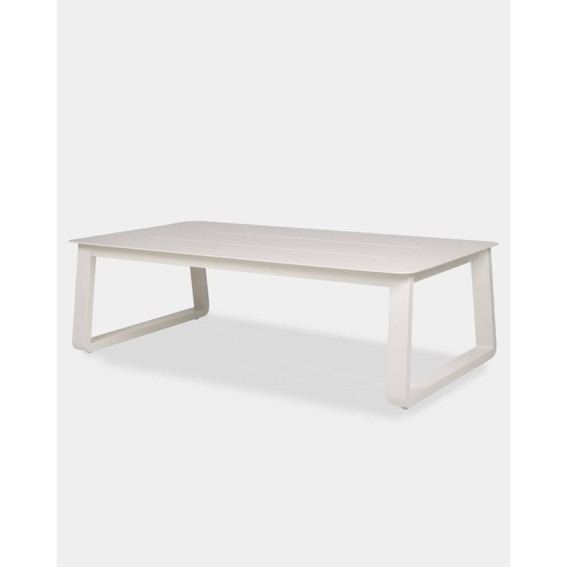 Mesa de centro nappa de aluminio blanco 110x60x34cm