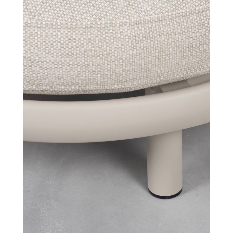 Butaca Cloud Round beige, estructura aluminio