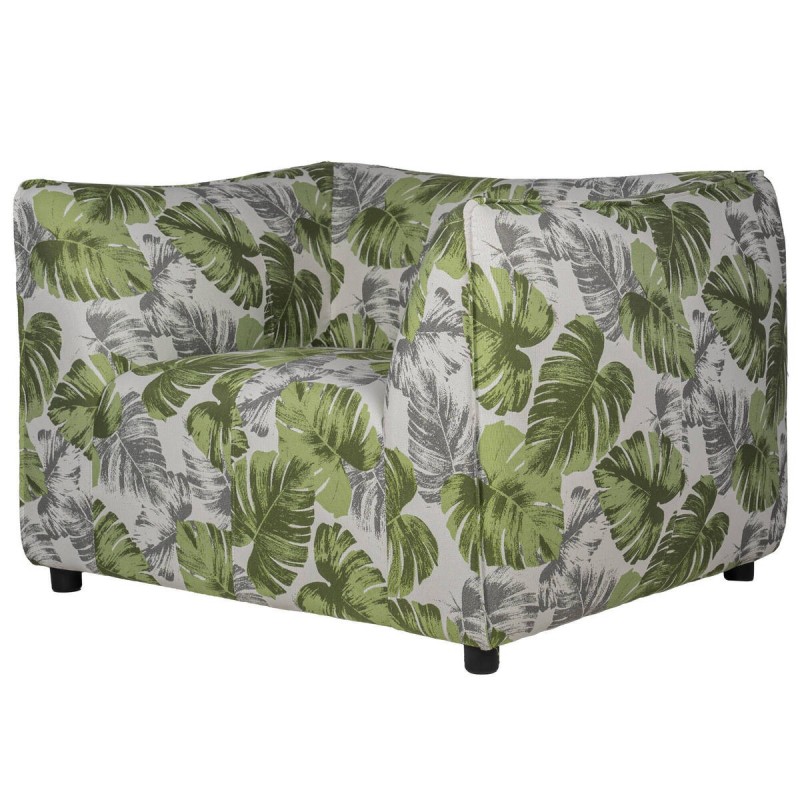 Sunbrella outdoor textile armchair with leaf print, 120x97x75cm