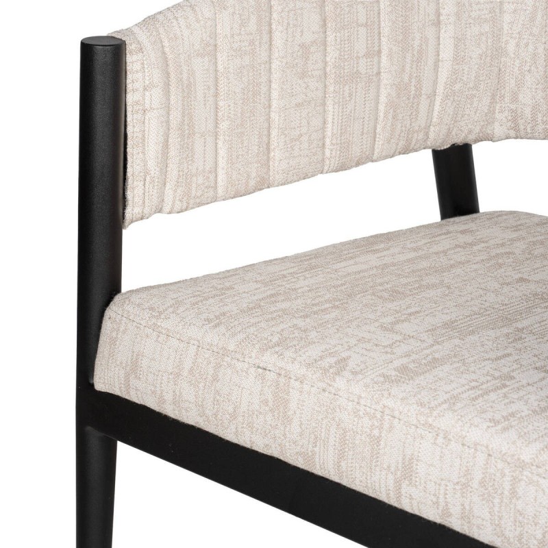 Ambra chair in black aluminum and beige fabric, 60x60x80cm