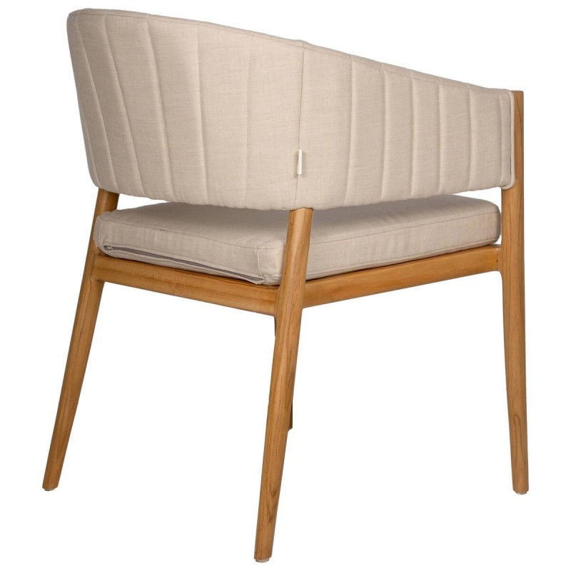 Silla ambra de madera de teca y textil beige 60x60x80cm