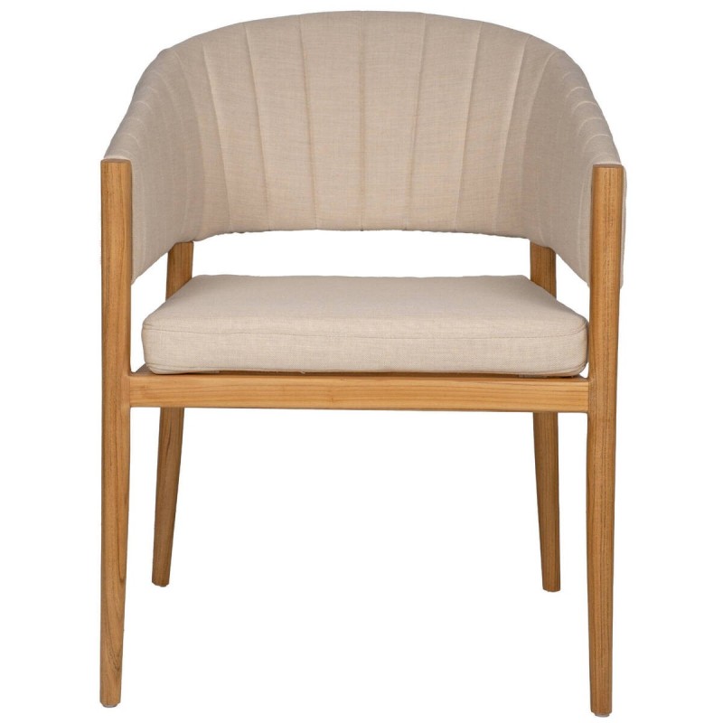 Ambra chair made of teak wood and beige fabric, 60x60x80cm