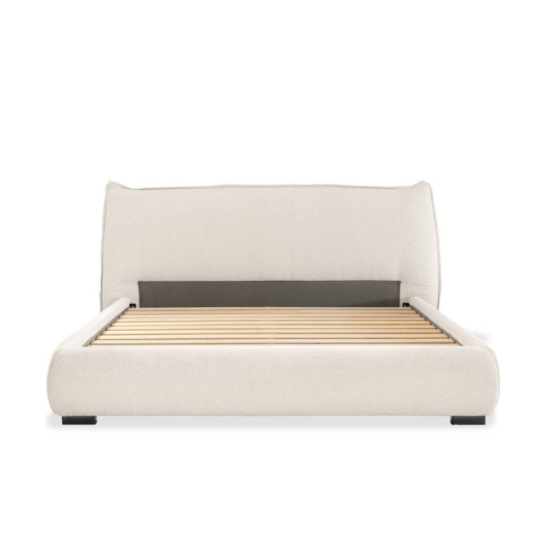 Milan upholstered bed, beige, 180x200cm