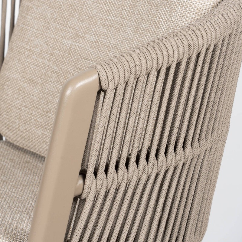 Silla Giratoria Marrakech Exterior Aluminio Taupe y Cuerda