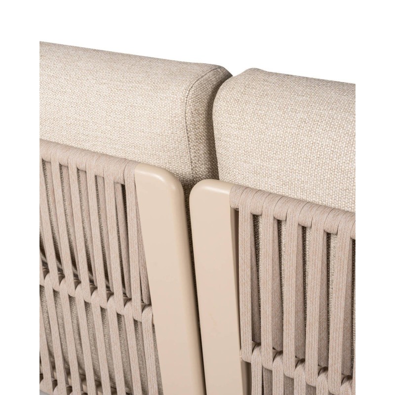 Sofá marrakech chaiselongue izquierdo exterior de aluminio y cuerda 320x87x82cm