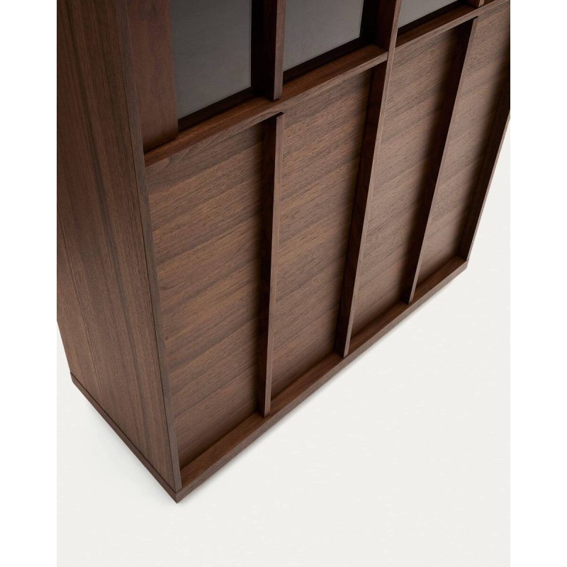 Vitrina onix madera maciza nogal y chapa de nogal 101x170cm