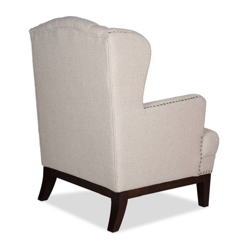 Sillón versalles marfil con patas de pino 75x85x106cm