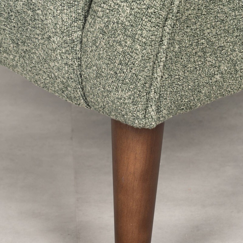 Aurora armchair in olive green with pine legs and gold details 78x74x80cm