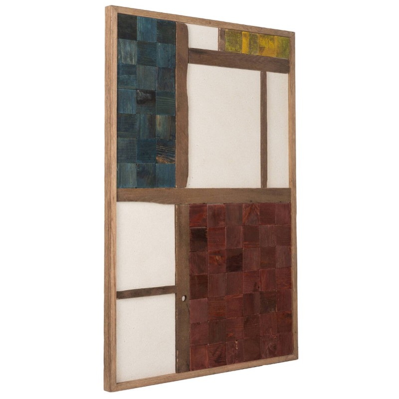 Mondela decorative picture in recycled multicolor wood 83x123cm
