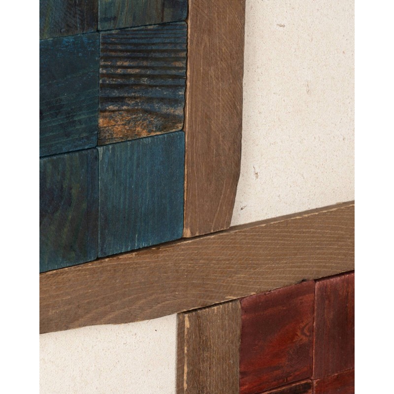Cuadro decorativo mondela en madera reciclada multicolor 83x123cm