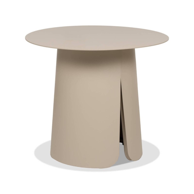 Mesa auxiliar Oris aluminio redonda 45 cm color crema