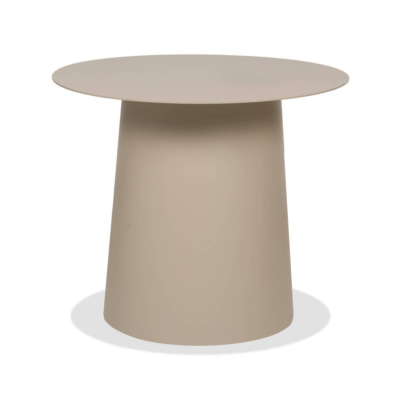 Oris round aluminum side table, 45 cm, cream color.
