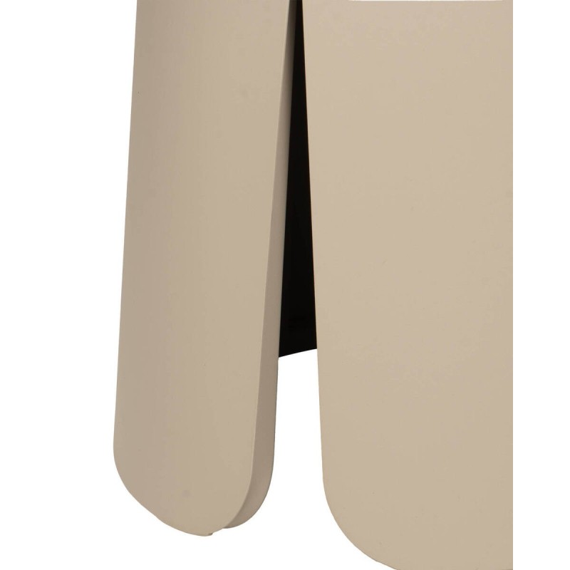 Oris round aluminum side table, 45 cm, cream color.