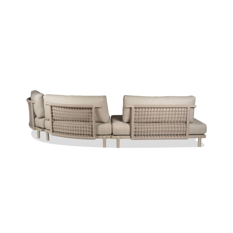 Set modular de exterior Arban de aluminio beige con mesa auxiliar