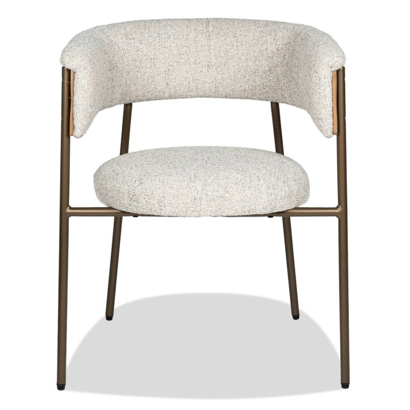 Silla de comedor tapizada Delaun con respaldo envolvente y patas metálicas 62x56x70cm