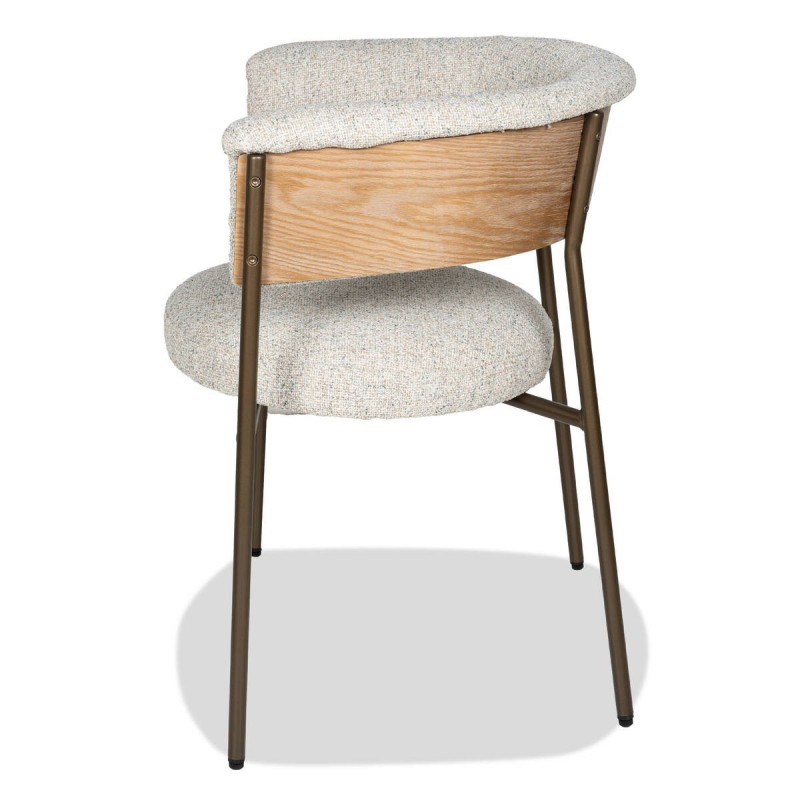 Silla de comedor tapizada Delaun con respaldo envolvente y patas metálicas 62x56x70cm