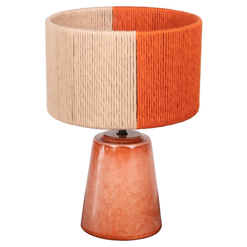 Lámpara de sobremesa capri naranja con pantalla natural 25x36cm
