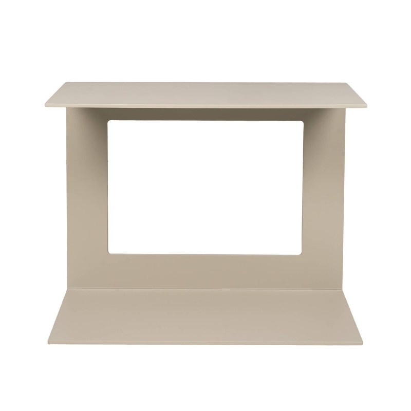 Aluminum side table with bow and metal sheet structure in silk grey 50x25x41cm