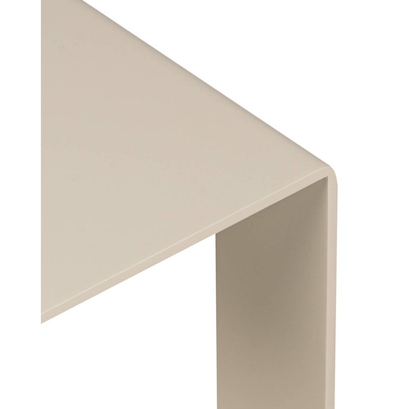 Mesa auxiliar de aluminio lazo con estructura en lámina metálica en gris seda 50x25x41cm