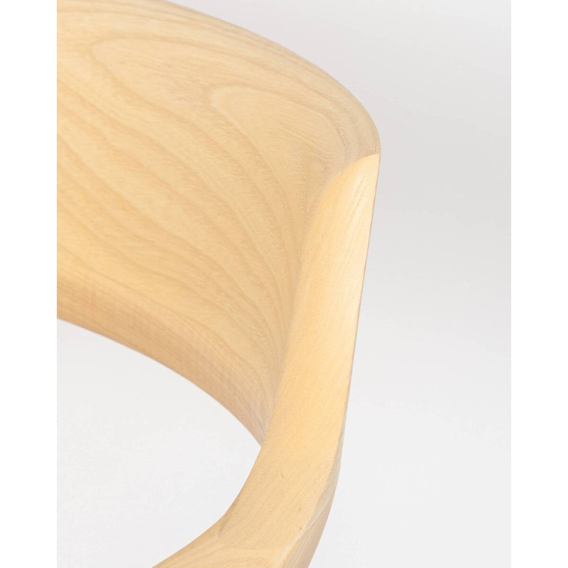 Clara dining chair in natural ash with beige upholstered seat