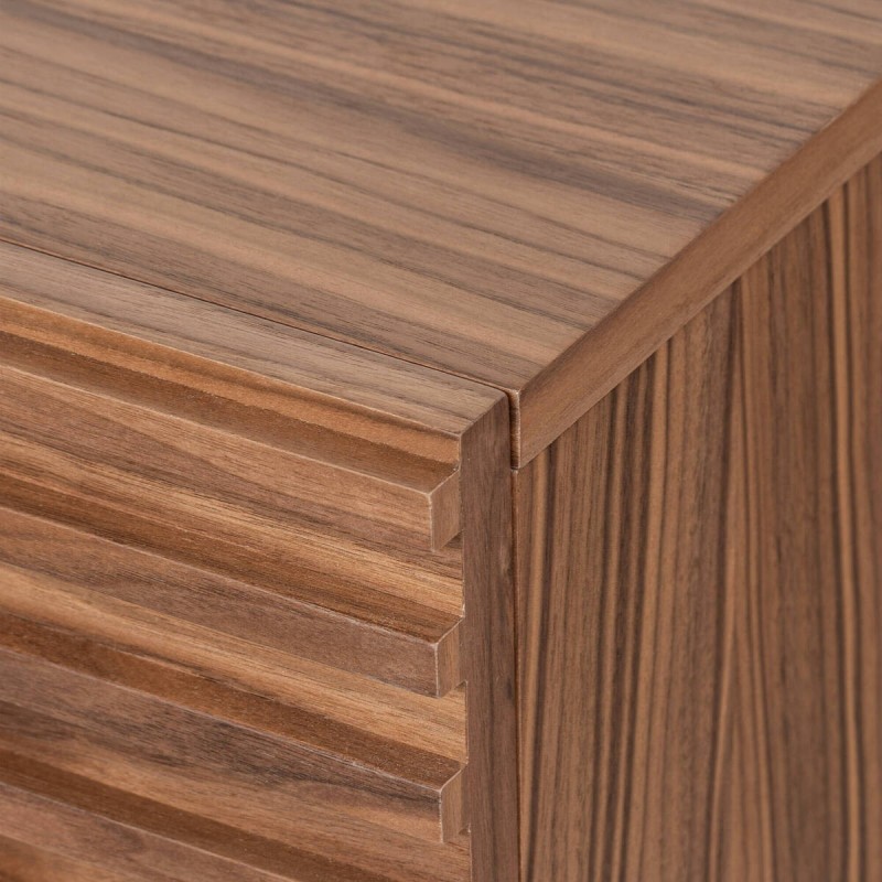 Livan bedside table in walnut veneer and metal legs