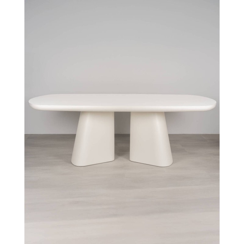 Mesa de comedor Brandy en MDF acabado crema 220cm