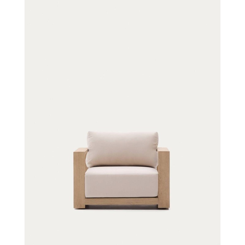 Sillón ambra de madera maciza de acacia con acabado claro