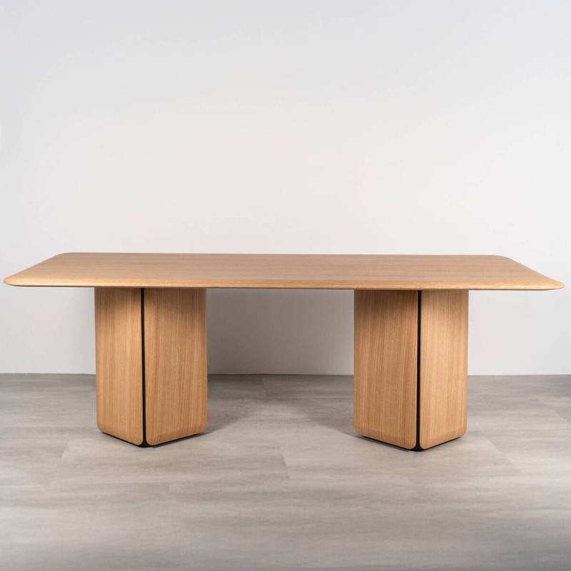 Teresa dining table with two legs and black details, 200cm