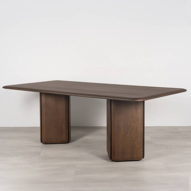 Mesa de comedor Teresa de dos patas con detalles en negro 200cm