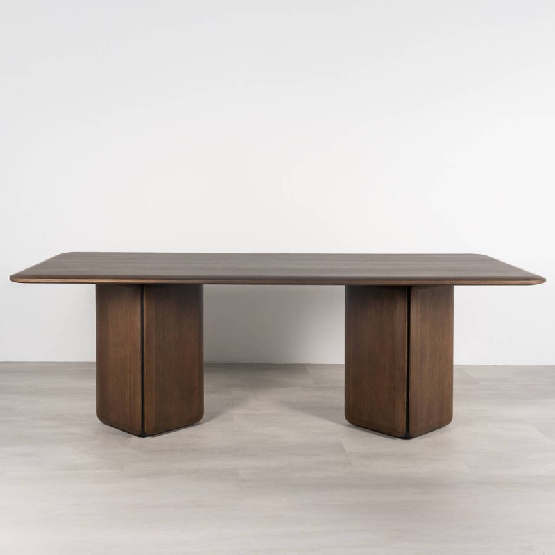 Mesa de comedor Teresa de dos patas con detalles en negro 200cm