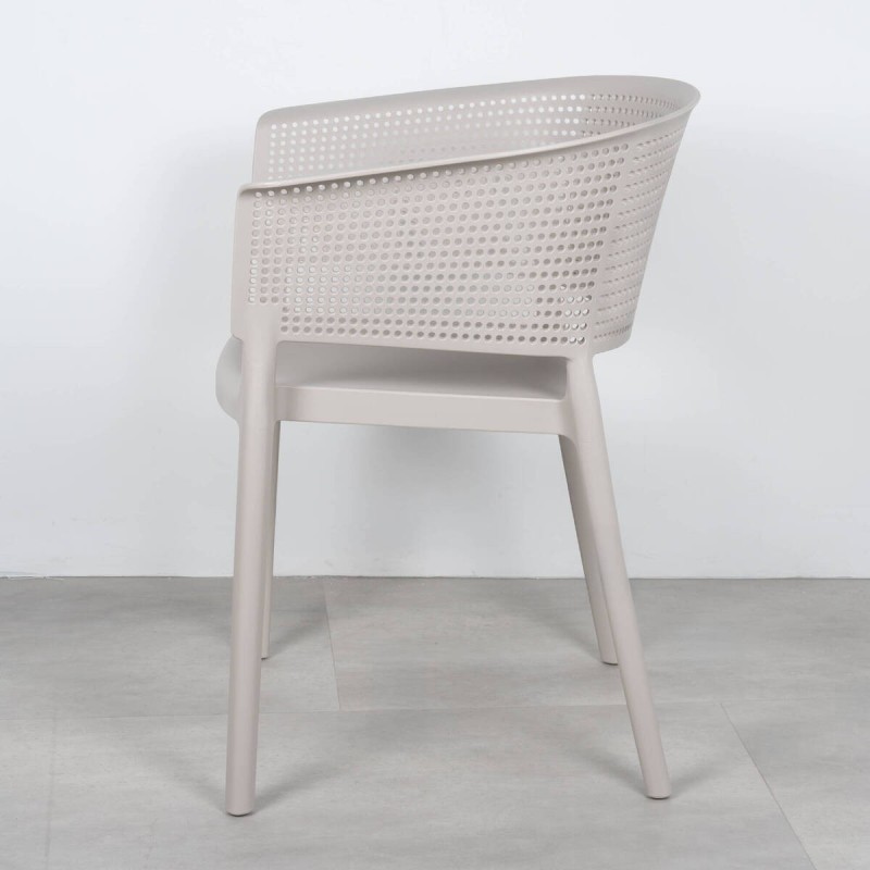 Silla Bora de exterior de polipropileno gris claro