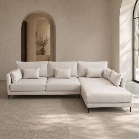 Sofá Funny chaise longue derecho en tela Nasera 296x92 cm