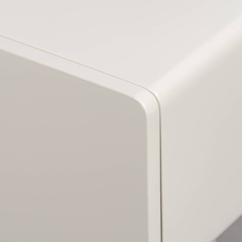 Noma beige bedside table with conical base and one drawer