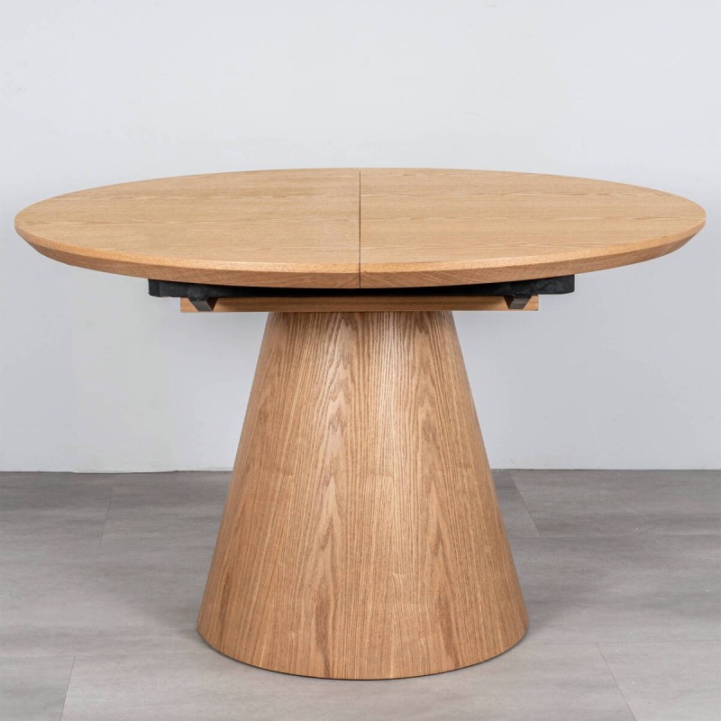 Mesa de Comedor Redonda Extensible Lena Fresno 120-160cm