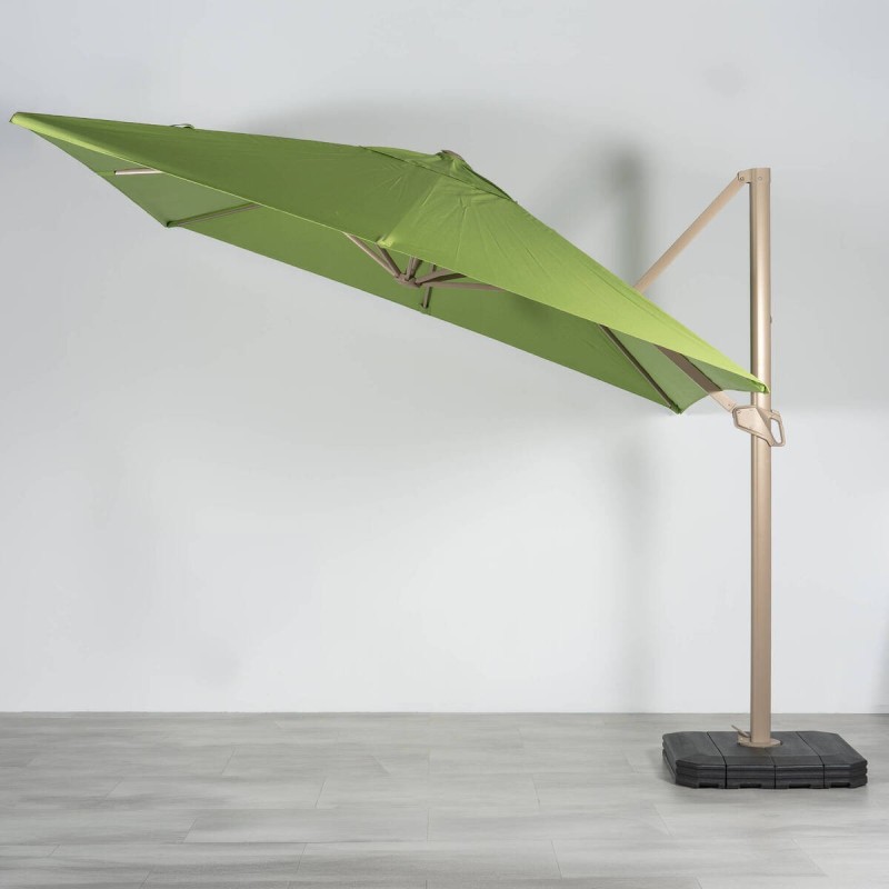 Parasol lateral Roma 3 metros verde lima con base y funda