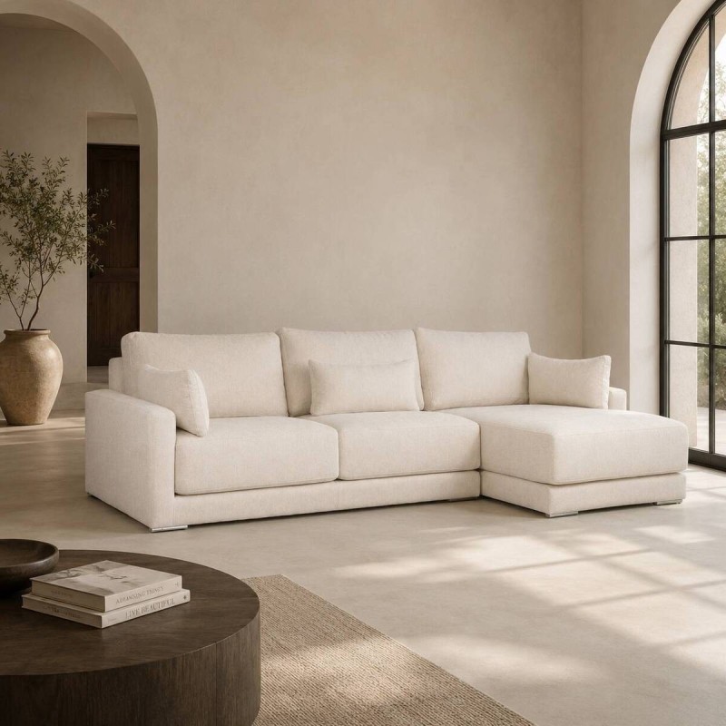Sofá Gala beige con Chaise Longue 290cm