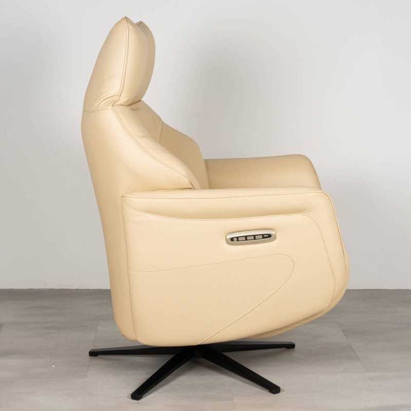 Sillón relax motorizado Armon en piel beige