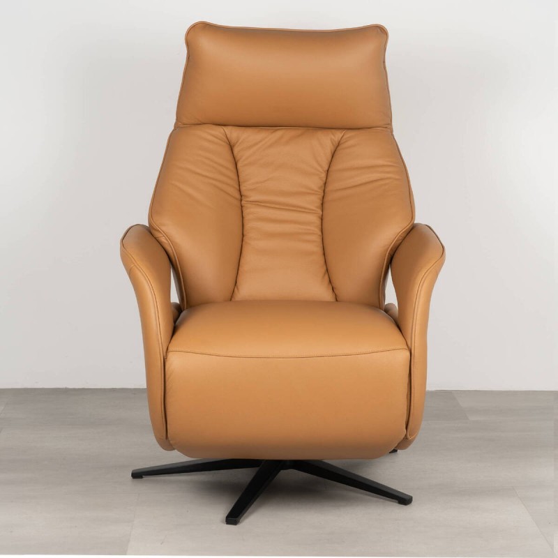 Sillón relax piel marrón coñac | Muebles Benítez