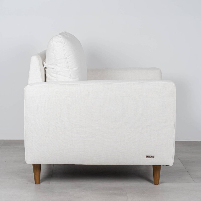 Zante Armchair Upholstered in Off-White Fabric