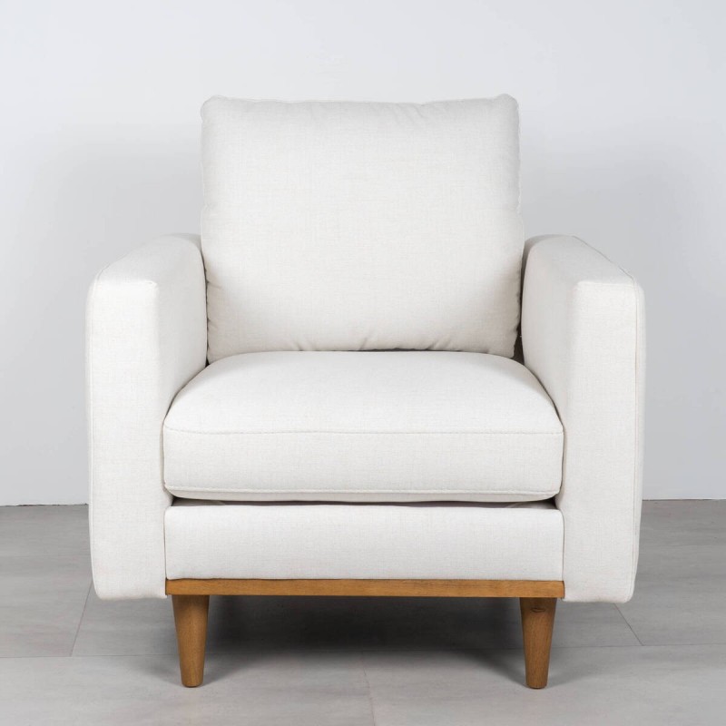 Zante Armchair Upholstered in Off-White Fabric