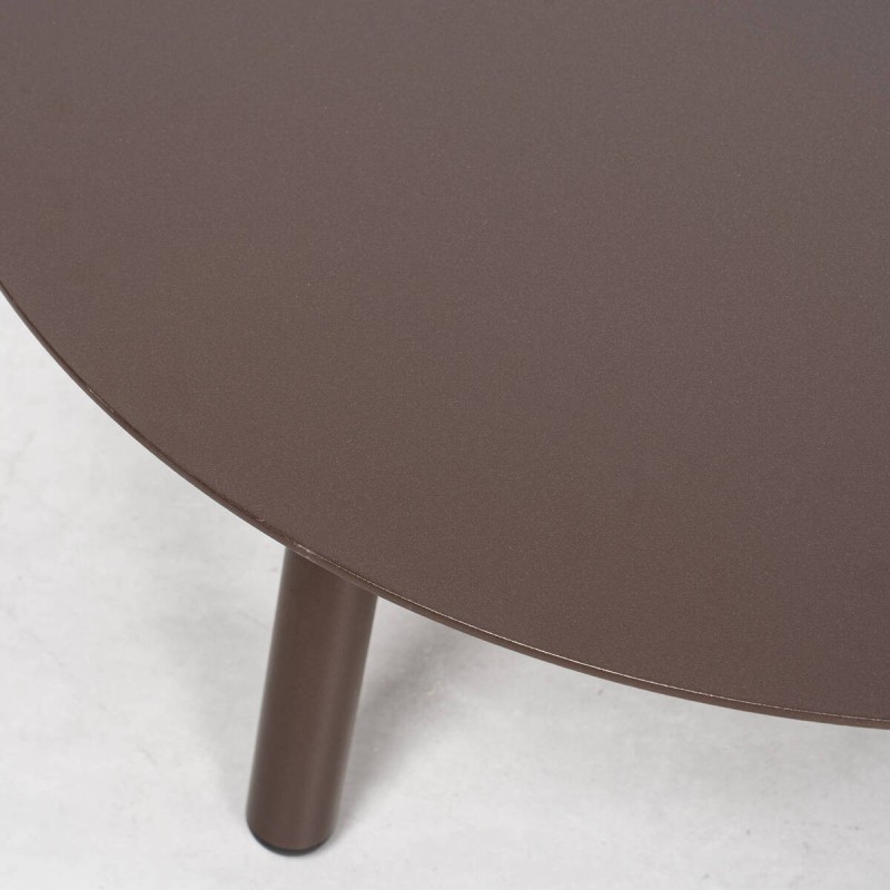 Kafue Round Aluminum Terrace Coffee Table Chocolate Brown 80 cm