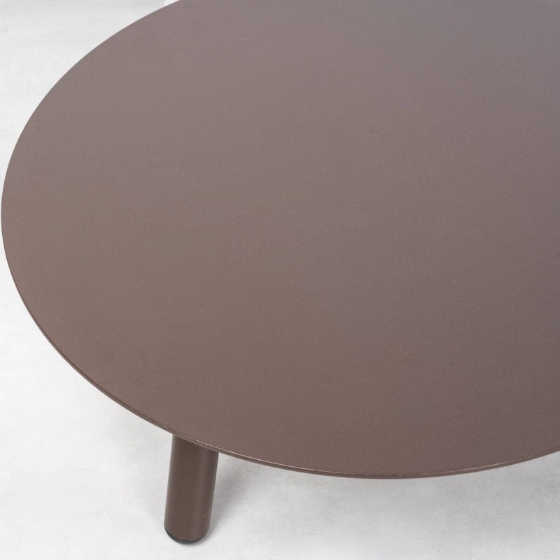 Kafue Round Aluminum Terrace Coffee Table, Chocolate Brown, 60 cm