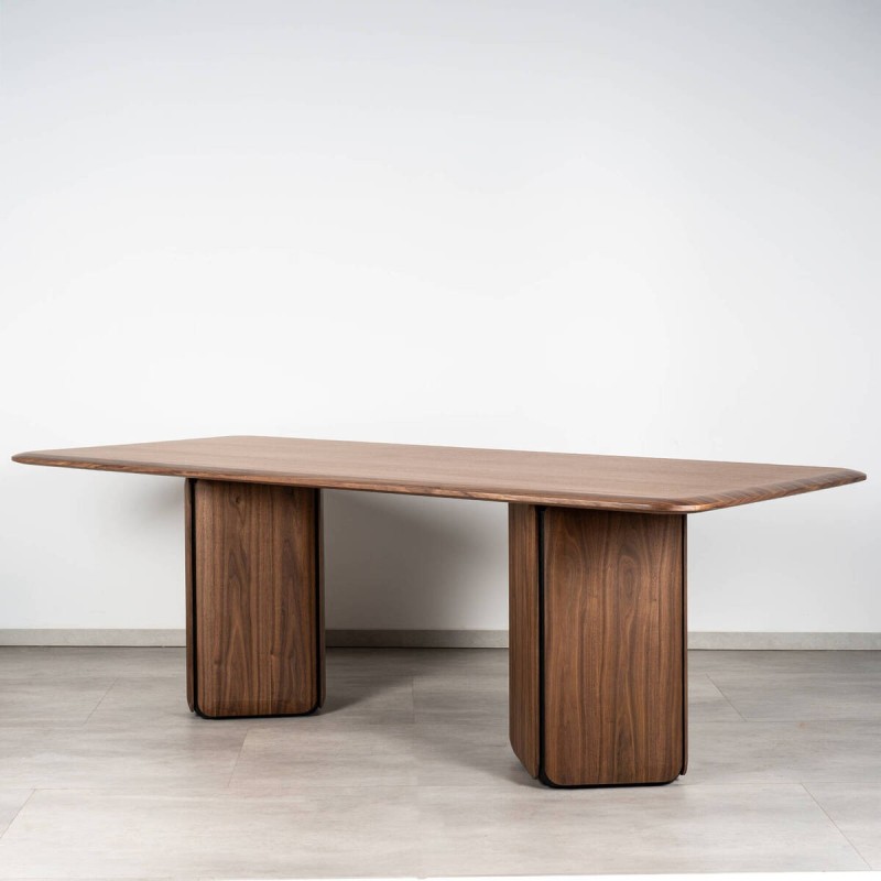 Teresa Rectangular Walnut Dining Table with Two Legs 220cm