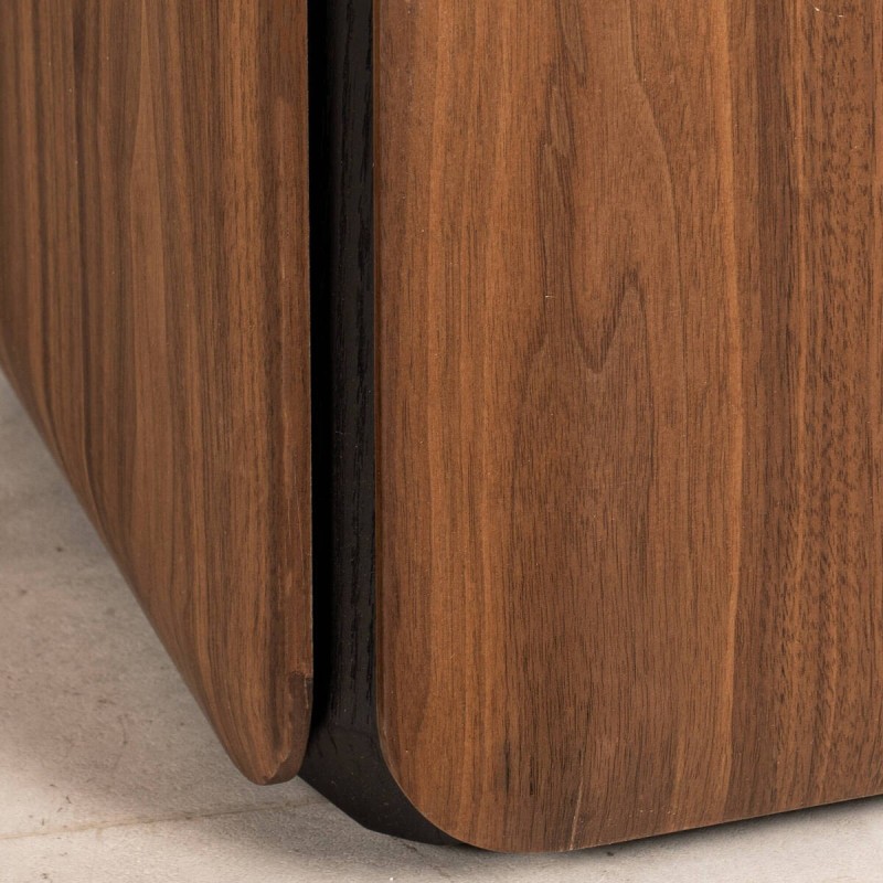 Teresa Rectangular Walnut Dining Table with Two Legs 220cm