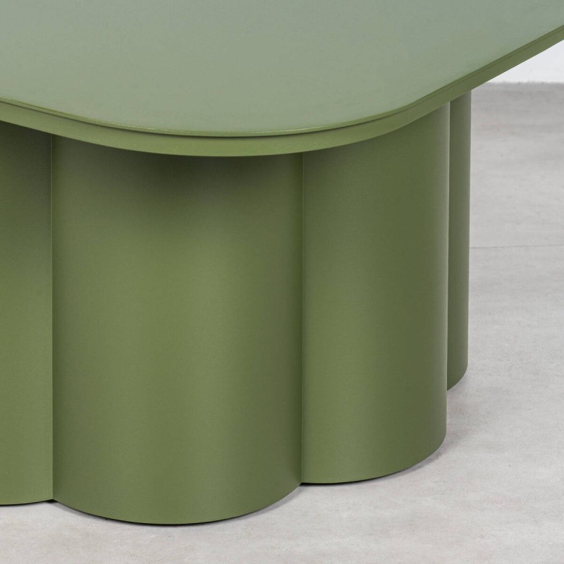 Mesa de Centro Paxos Cuadrada Aluminio Verde Oliva 73 cm