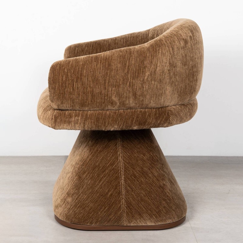 Sillón Doncel Chenille Marrón Oscuro Giratorio | Muebles Benítez