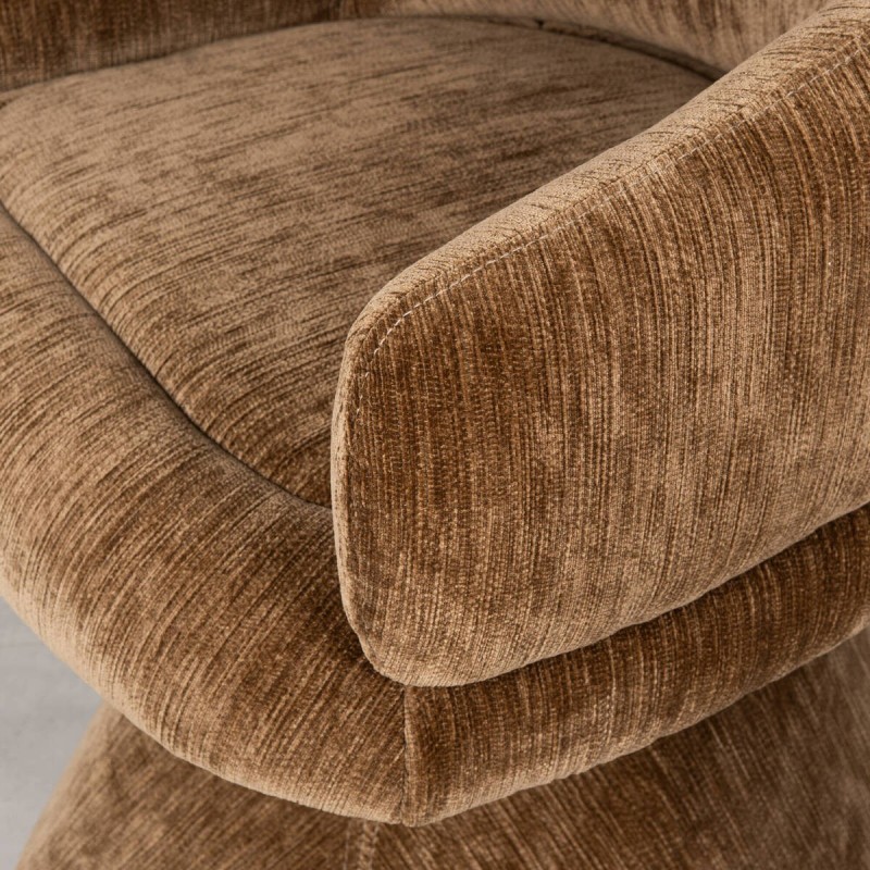 Sillón Doncel Chenille Marrón Oscuro Giratorio | Muebles Benítez