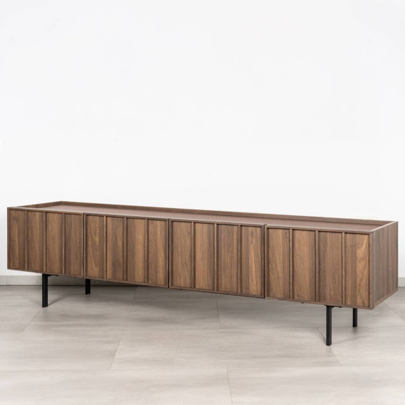 Mueble TV Ardal Nogal 4 Puertas Con Palillería 200cm