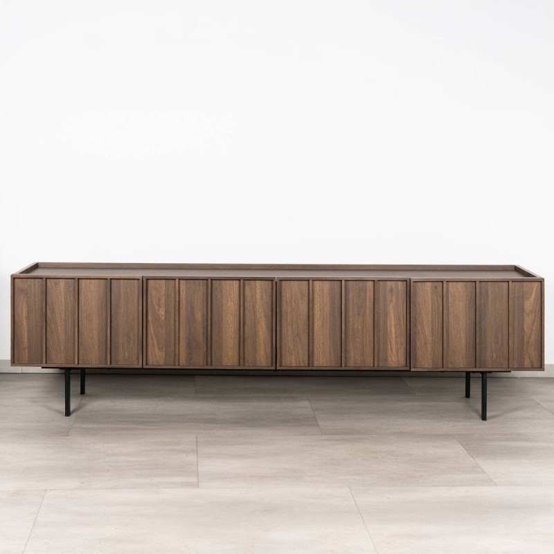 Mueble TV Ardal Nogal 4 Puertas Con Palillería 200cm